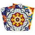 12 X 12 Blue And Yellow Mosaic Peel And Stick Removable Tiles