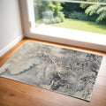 3' X 5' Gray Beige and Ivory Abstract Area Rug