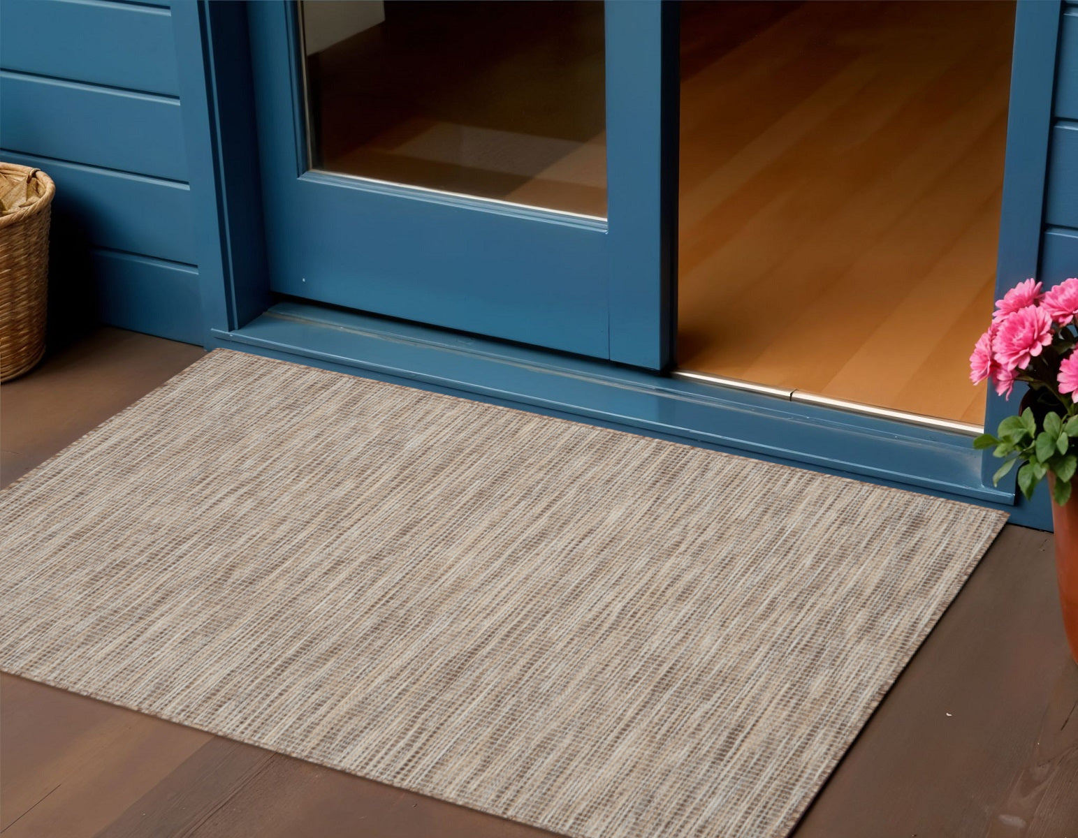 3 X 5 Beige And Ivory Indoor Outdoor Area Rug