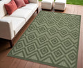 4 X 6 Dark Green And Light Green Geometric Indoor Outdoor Area Rug