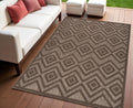 4 X 6 Dark Brown And Light Brown Geometric Indoor Outdoor Area Rug