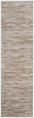 6' Ivory and Gray Abstract Non Skid Runner Rug