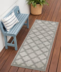 6 Silver And Gray Geometric Indoor Outdoor Area Rug