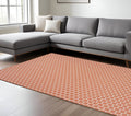 10 X 14 Coral And Ivory Geometric Indoor Outdoor Area Rug