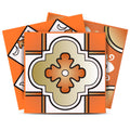 12 X 12 Retro Orange Mosaic Peel and Stick Removable Tiles