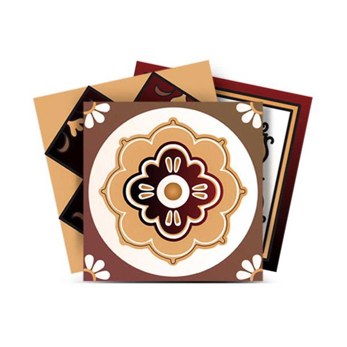 12 X 12 Shades of Brown Mosaic Peel and Stick Removable Tiles