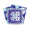 12 X 12 Vintage Turq Blue and White Peel and Stick Removable Tiles