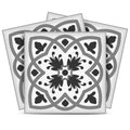 12 X 12 Charcoal And White Scroll Peel and Stick Removable Tiles