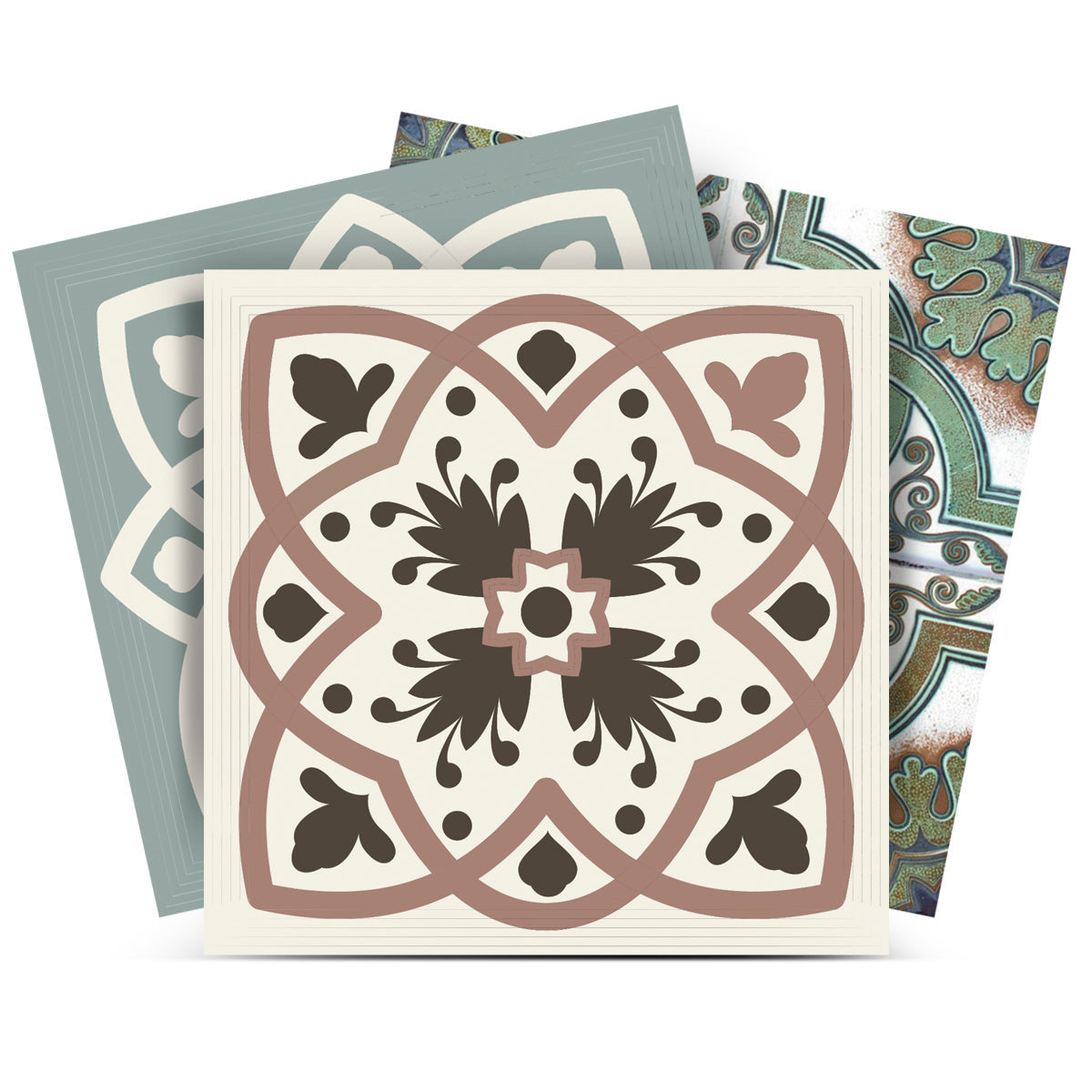 12 X 12 Vintage Sage Mosaic Peel and Stick Removable Tiles