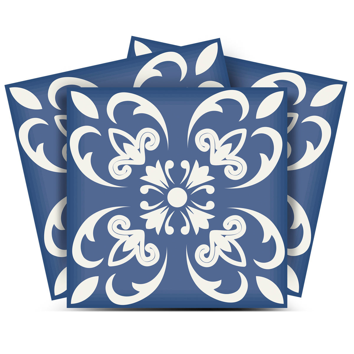 12 X 12 Wedgwood Blue and White Peel and Stick Removable Tiles