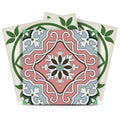 12 X 12 Vintage Green and Taupe Mosaic Peel and Stick Removable Tiles