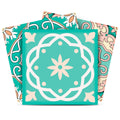 12 X 12  Mint Green Aquamarine Mosaic Peel and Stick Removable Tiles