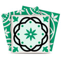 12 X 12 Green and White Mosaic Peel and Stick Removable Tiles