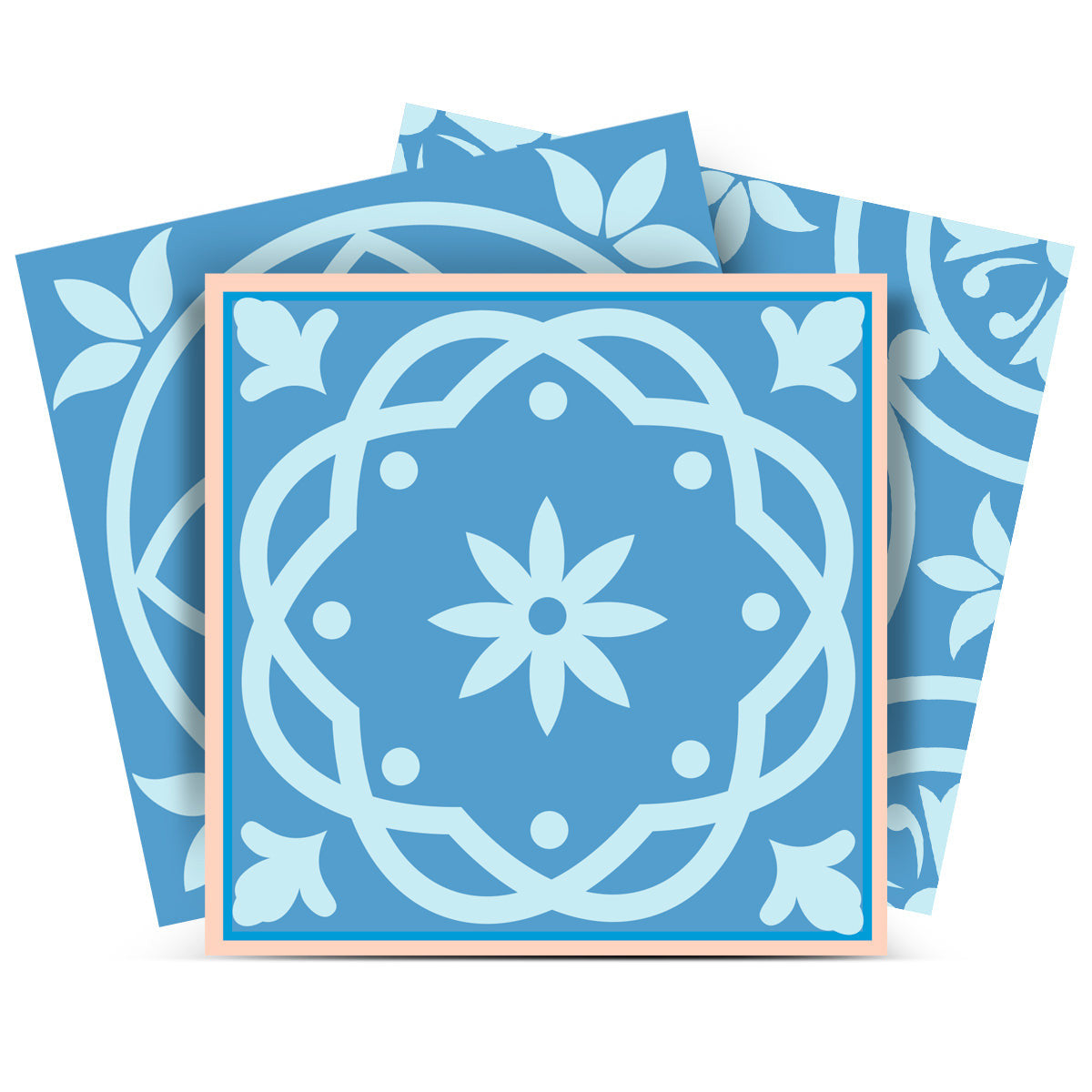 12 X 12 Ocean Blue Mosaic Peel and Stick Removable Tiles