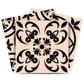 12 X 12 Cream and Black Mosaic Peel and Stick Removable Tiles