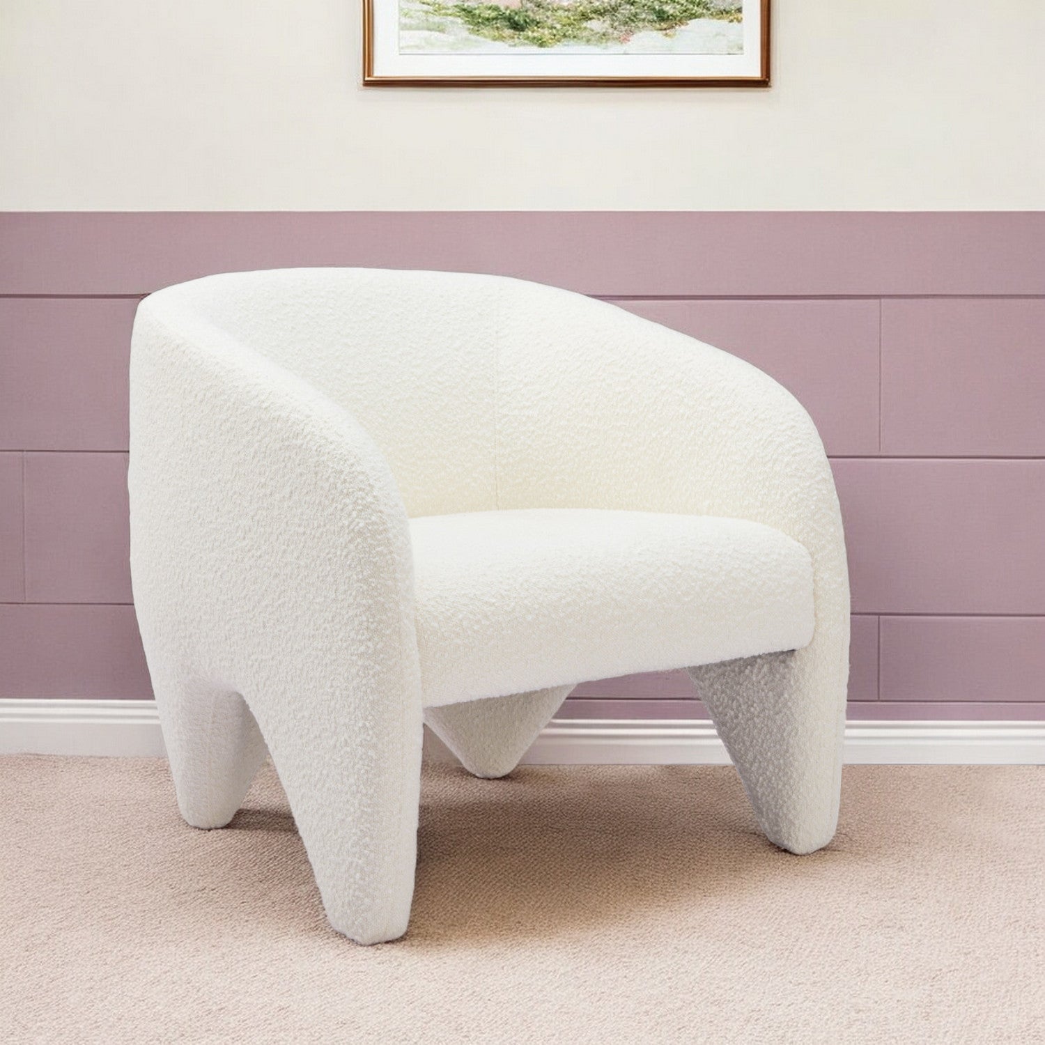 30 White Sherpa Arm Chair