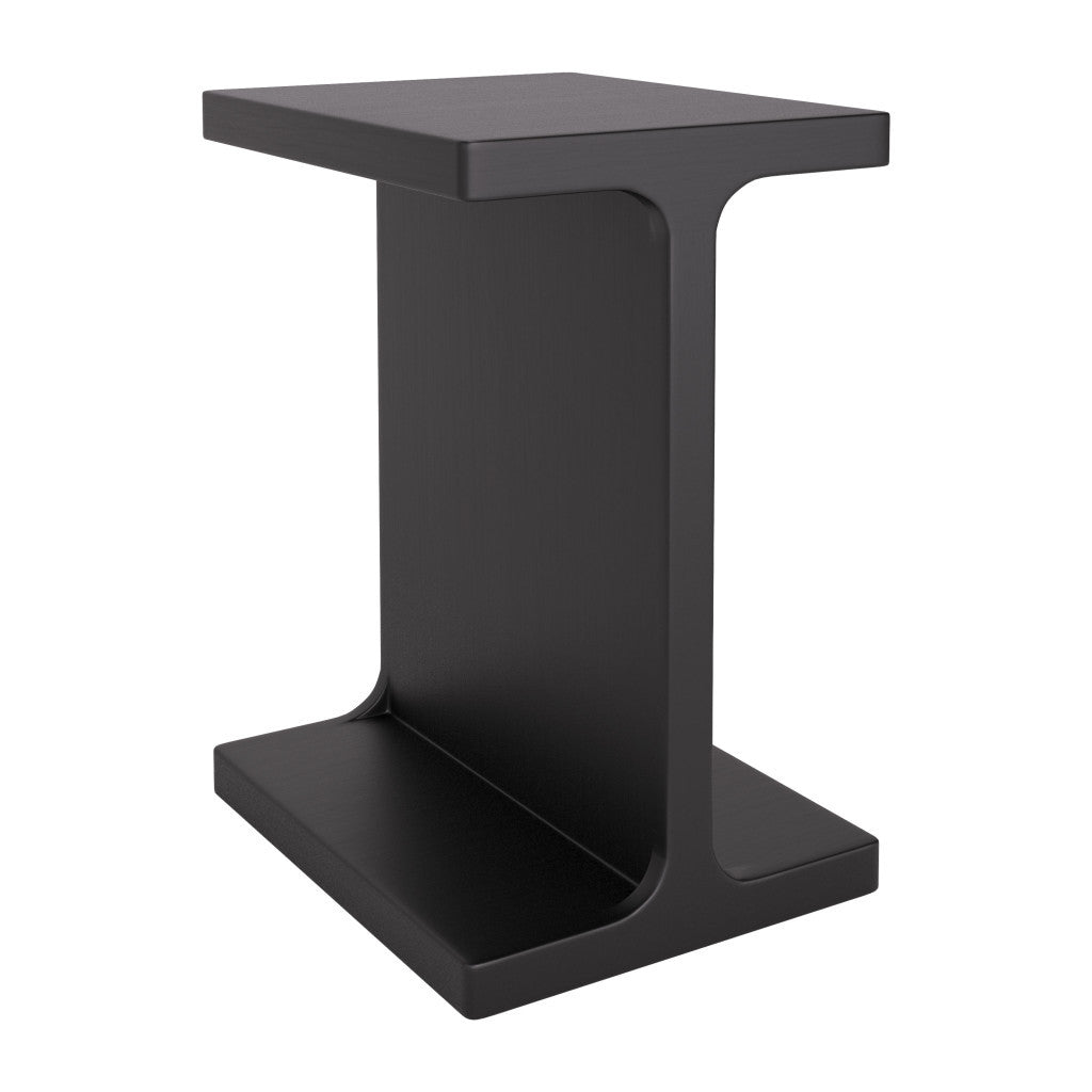 20'' Black Solid Wood Pedestal End Table