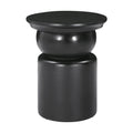 20'' Black Solid Wood Round Drum End Table