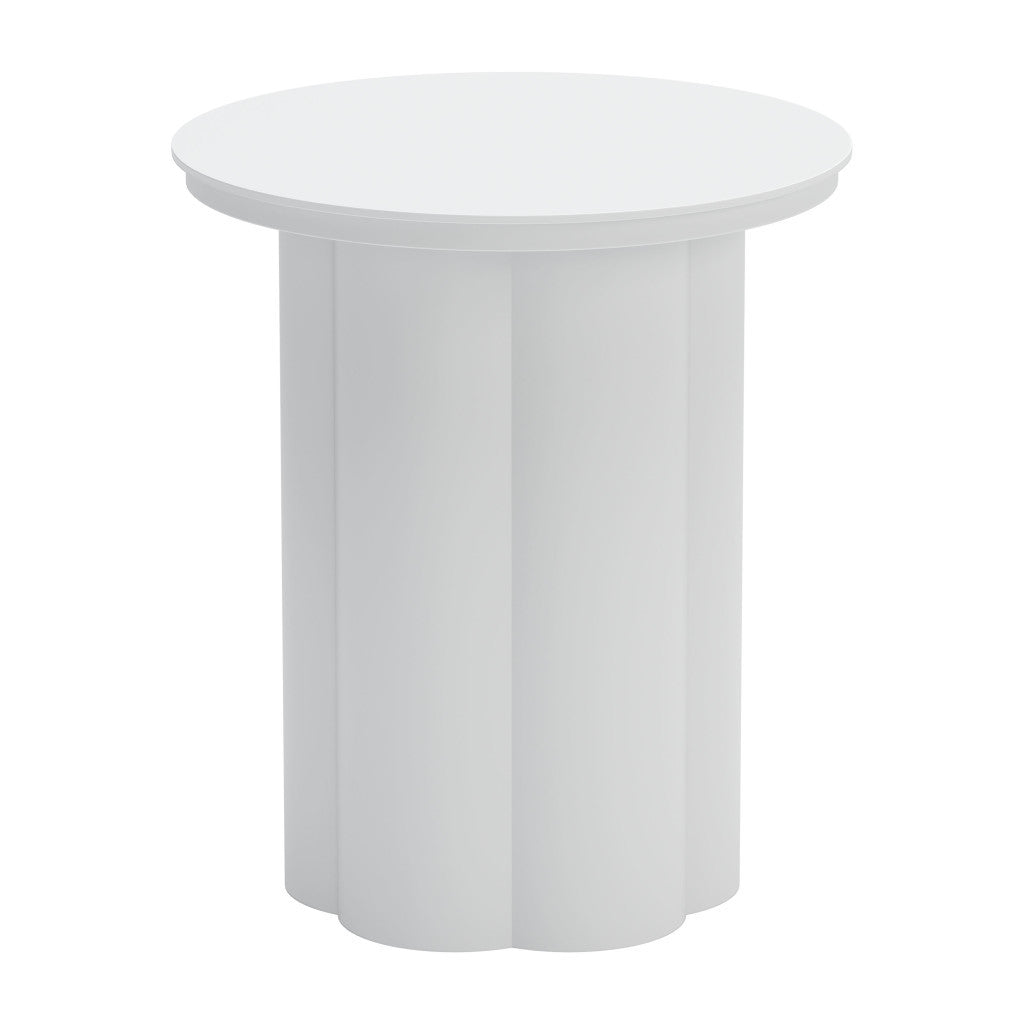 19'' White Aluminum Round Pedestal End Table