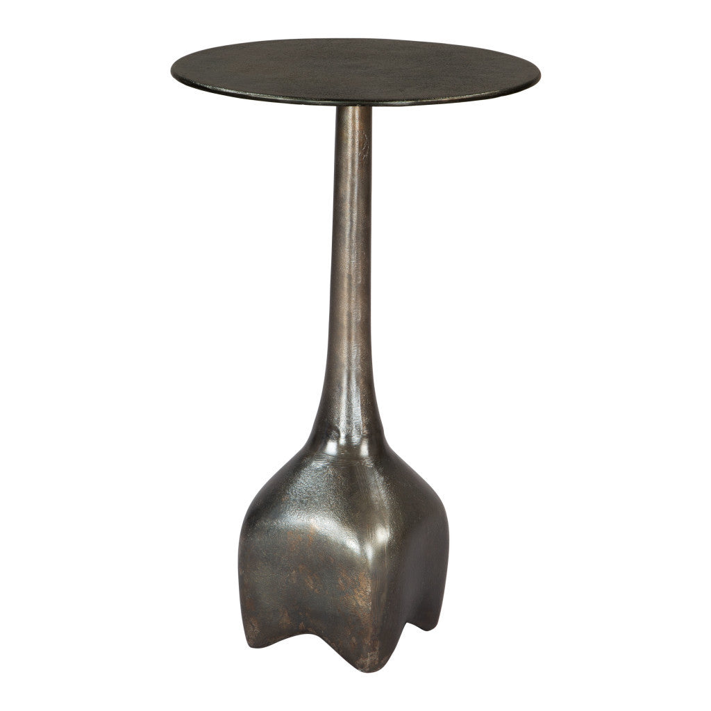 22'' Charcoal Aluminum Round Pedestal End Table