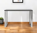 47'' Gray and Silver Wood and Stainless Steel Sled Writing Desk