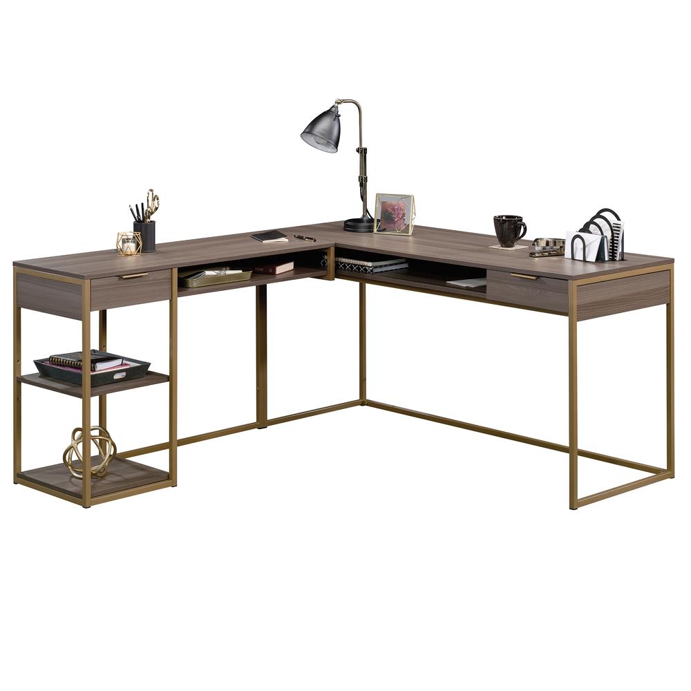 International Lux L Desk, Diamond Ash finish
