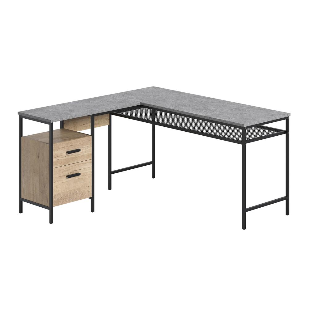Market Commons L Desk, Prime Oak finish