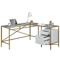 Harper Heights L Desk, White finish