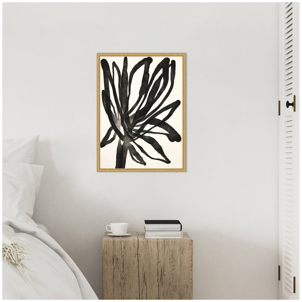 Sylvie Dark Floral Framed Canvas by Alicia Bock
