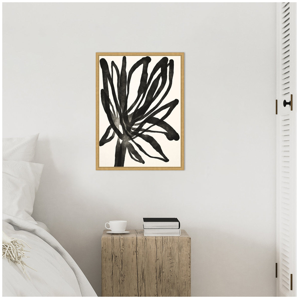 Sylvie Dark Floral Framed Canvas by Alicia Bock