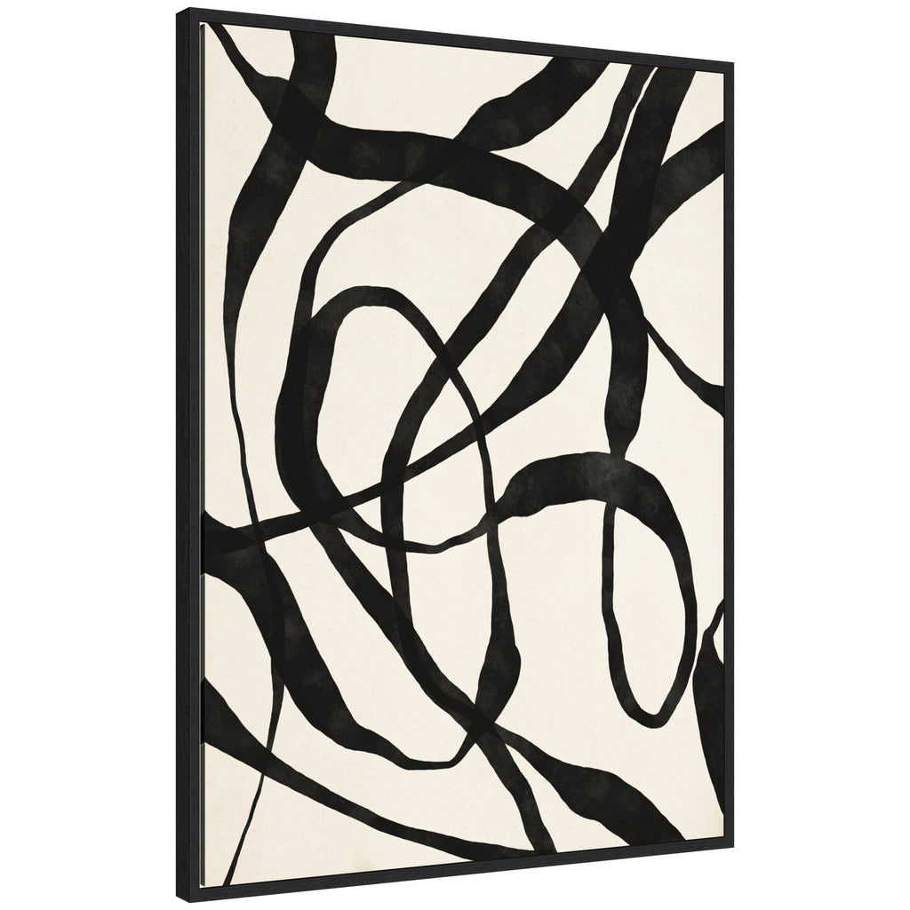 Sylvie Black Twist 4 Framed Canvas by Alicia Bock