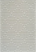 4' X 6' Cream and Beige Geometric Distressed Indoor Outdoor Area Rug