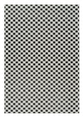 4' X 6' Black and White Geometric Distressed Indoor Outdoor Area Rug