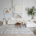 7' X 10' Beige and Gray Abstract Distressed Area Rug