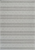 4' X 6' Beige And Gray Striped Distressed Indoor Outdoor Area Rug