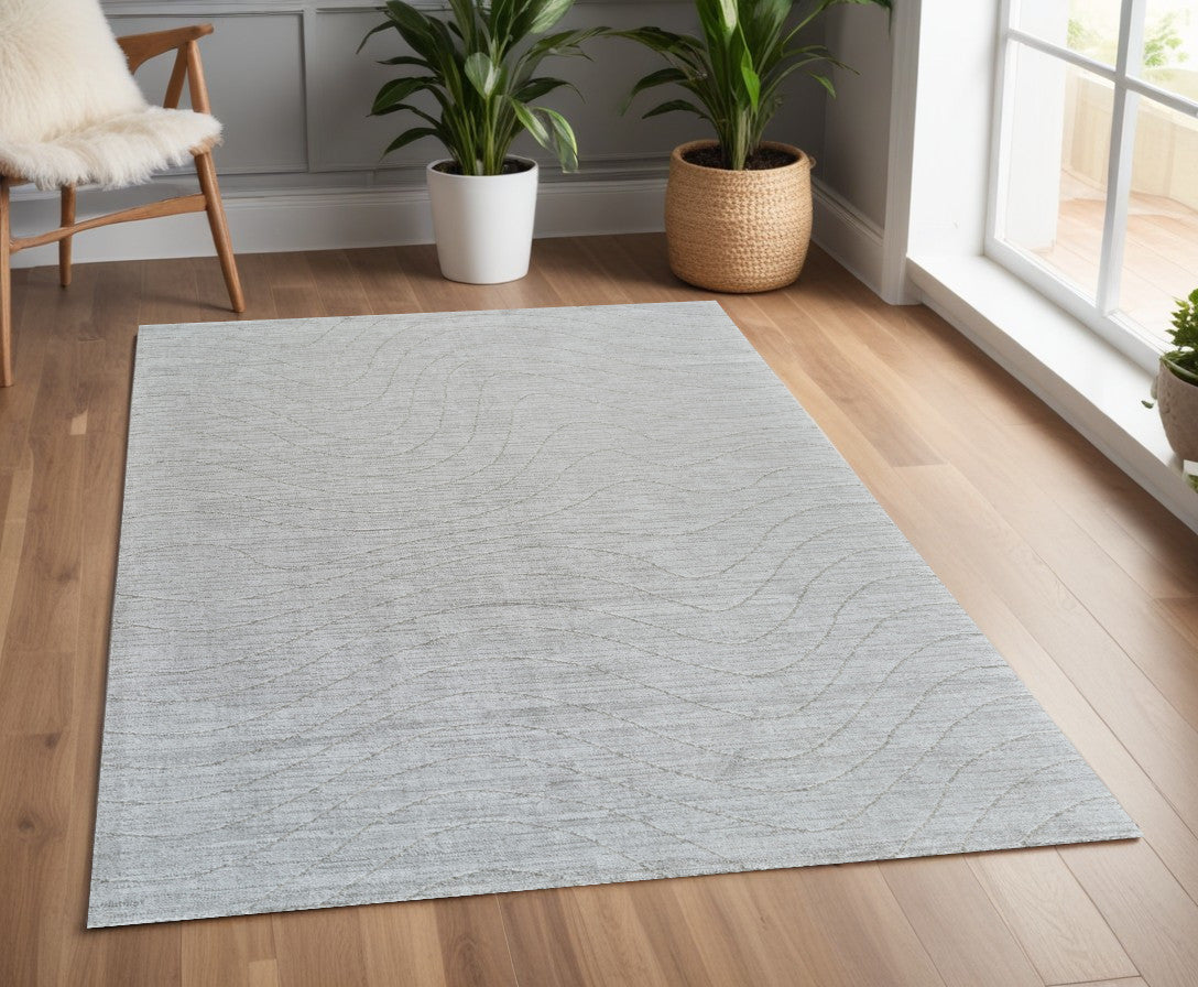 4' X 6' Gray Abstract Non Skid Area Rug