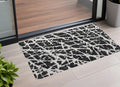 3' X 5' Black And White Abstract Washable Non Skid Indoor Outdoor Area Rug