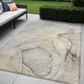 5' X 8' Beige And Gray Abstract Washable Non Skid Indoor Outdoor Area Rug