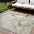 9' X 12' Beige And Gray Abstract Washable Non Skid Indoor Outdoor Area Rug