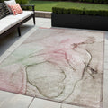 5' X 8' Gray And Pink Abstract Washable Non Skid Indoor Outdoor Area Rug