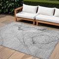 10' X 14' Gray Abstract Washable Non Skid Indoor Outdoor Area Rug