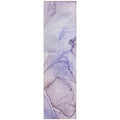 2' X 8' Gray And Purple Abstract Washable Non Skid Indoor Outdoor Runner Rug