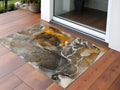 2' X 3' Brown And Gray Abstract Washable Non Skid Indoor Outdoor Area Rug