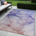 5' X 8' Blue And Brown Abstract Washable Non Skid Indoor Outdoor Area Rug