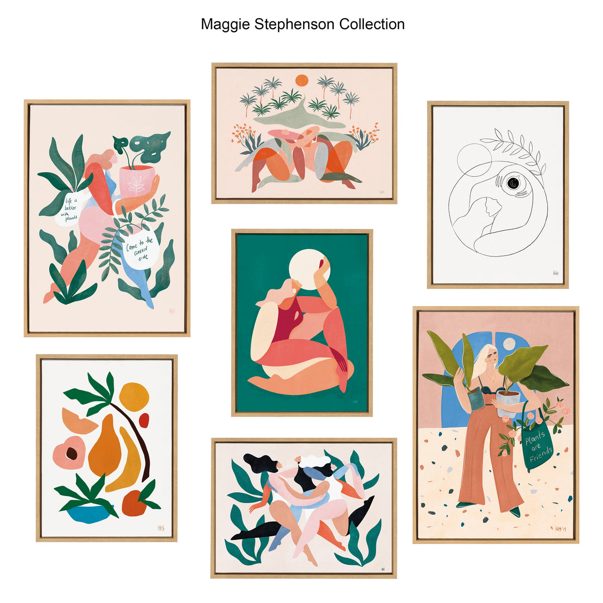 Sylvie Morning Coffee Hug Framed Canvas by Maggie Stephenson