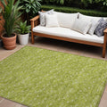 8' X 10' Moss Green Geometric Washable Non Skid Indoor Outdoor Area Rug