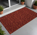3' X 5' Burgundy Geometric Washable Non Skid Indoor Outdoor Area Rug
