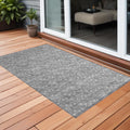 2' X 3' Gray Geometric Washable Non Skid Indoor Outdoor Area Rug