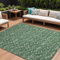 10' X 14' Sage Geometric Washable Non Skid Indoor Outdoor Area Rug