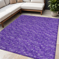 5' X 8' Purple Geometric Washable Non Skid Indoor Outdoor Area Rug